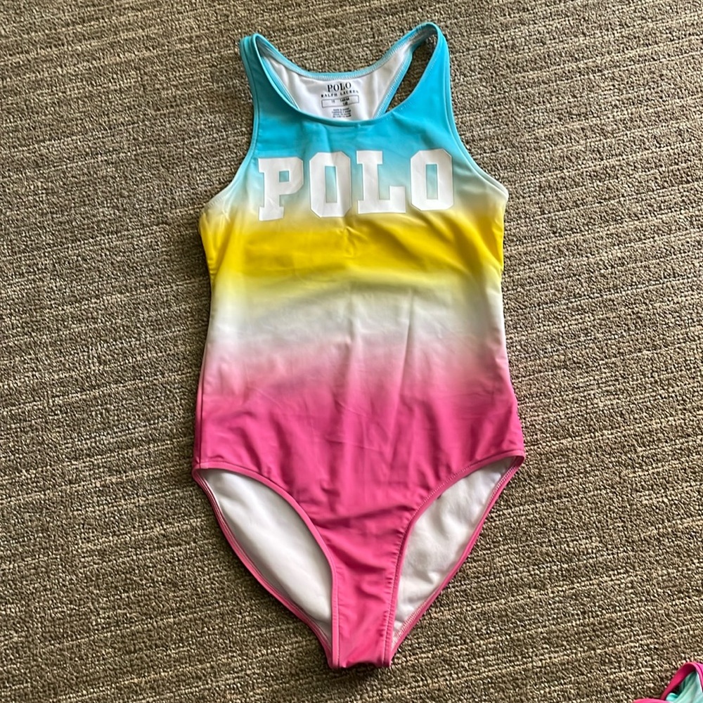 NWOT Girls Ralph Lauren Polo bathing suit in size 10